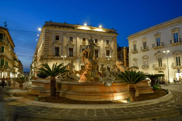 Fontana Diana Diana Fountain Ortigia Island Syracuse Province Syracuse Sicily — Stock Photo, Image