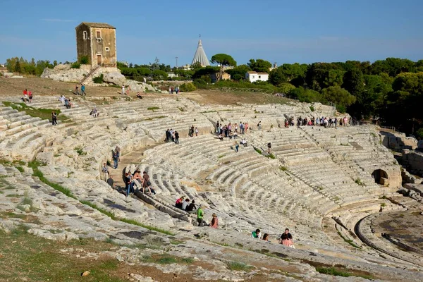 Greek Theatre Syracuse Province Syracuse Sicily Italy Europe — Stock Photo, Image
