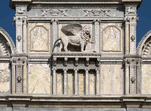 Venezianischer Löwe Auf Fassade Scuola Grande San Marco Venedig Venetien — Stockfoto