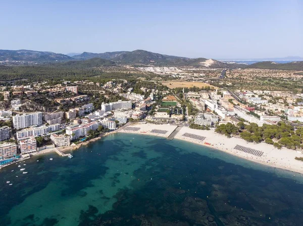 Aerial view, Santa Ponca and the marina of Santa Ponca, behind the Serra de Tramuntana, Majorca, Balearic Islands, Spain, Europe