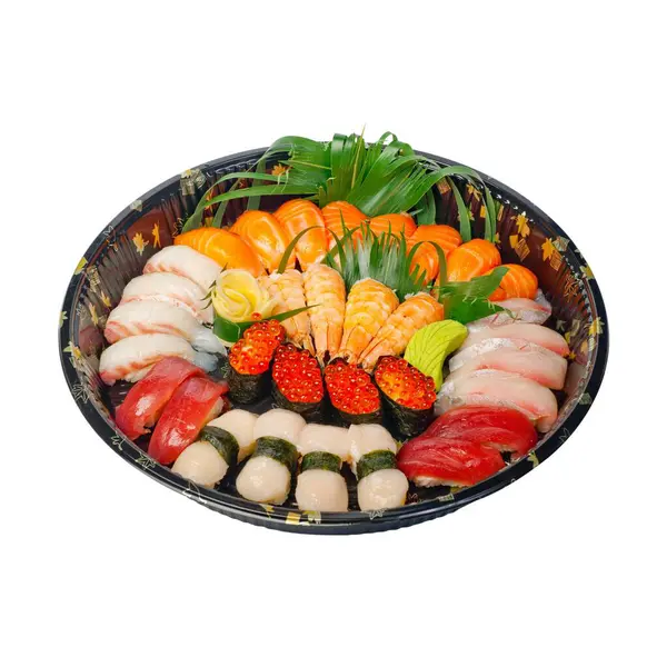 Take Away Selection Fresh Sushi Express Plastic Tray Food Photography — Stock Photo, Image