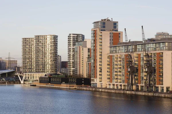 Moderne Woon Kantoorgebouwen Docklands Londen Engeland Verenigd Koninkrijk Europa — Stockfoto