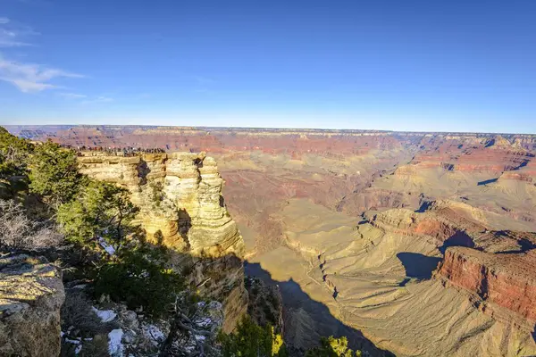 Vista Mather Point Paisagem Rochosa Erodida South Rim Grand Canyon — Fotografia de Stock