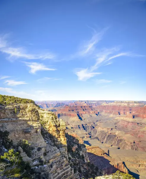 View Mather Point Eroded Rock Landscape South Rim Grand Canyon — Stock Photo, Image