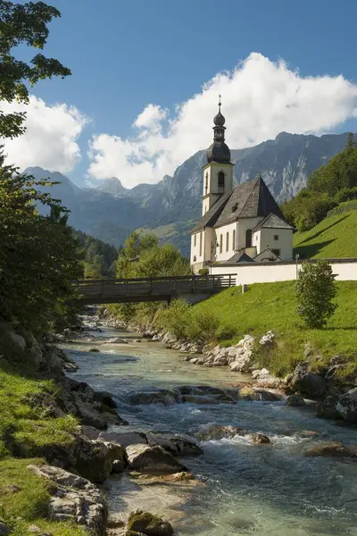 Parish Church Sebastian Ramsau Berchtesgaden Bavaria Germany Europe — Stock Photo, Image