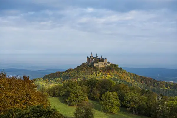 View Zeller Horn Lookout Point Hohenzollern Castle Autumn Hechingen Zollernalbkreis — Stock Photo, Image