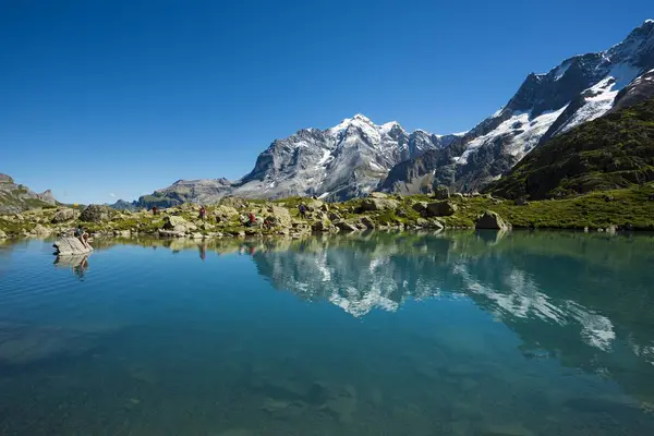 Lake Oberhorn Hinteres Lauterbrunnental Mnch Lauterbrunnen Swiss Alps Jungfrau Aletsch — Stock Photo, Image