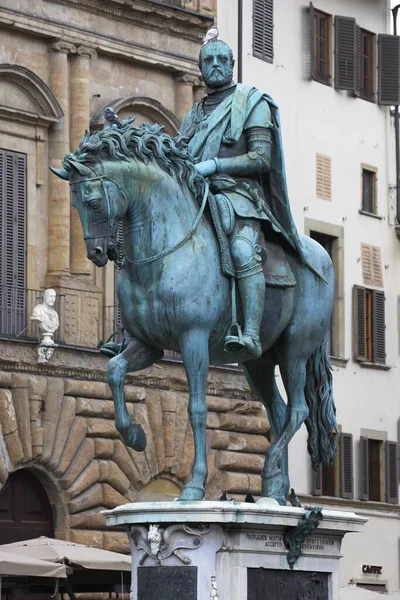 Equestrian Statue Cosimo Medici Piazza Della Signoria Old Town Florence — Stock Photo, Image