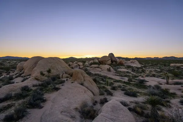 Sunset Landscape Granite Rocks Rock Formations White Tank Campground Joshua — Stock Photo, Image