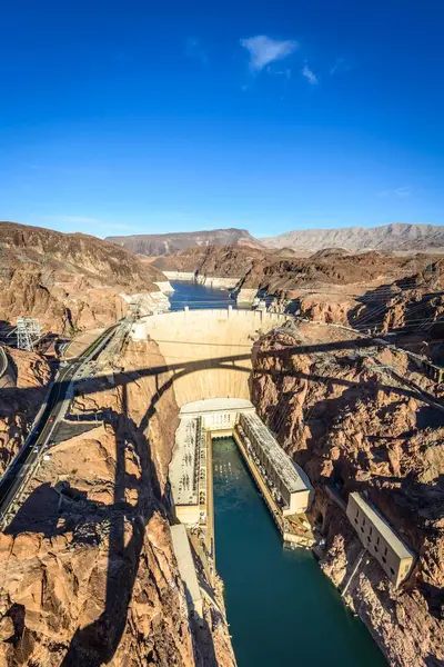 View Hoover Dam Bypass Bridge Dam Wall Hoover Dam Hoover — Stock Photo, Image