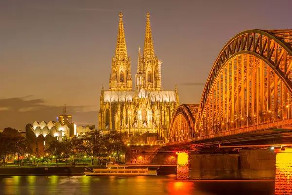 Philharmonics Cologne Cathedral Hohenzollern Bridge Cologne Rhineland North Rhine Westphalia — Stock Photo, Image