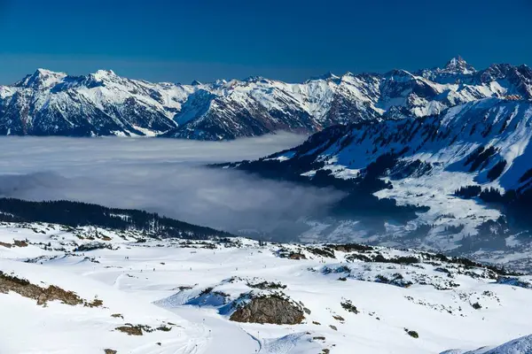 Gottesacker Plateau Ski Resort Allgaeu Alps Kleinwalsertal Vorarlberg Austria Ski — Stock Photo, Image