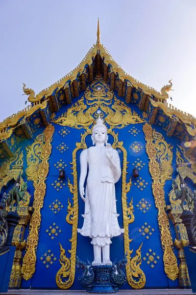 stock image White Buddha statue at Wat Rong Seur Ten, Blue Temple, Chiang Rai, Northern Thailand, Thailand, Asia
