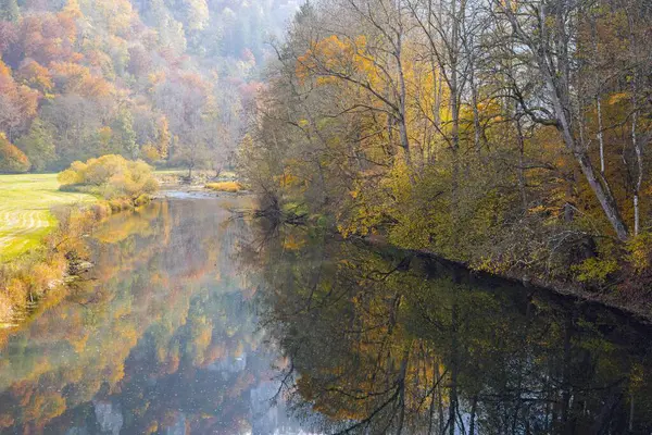 Upper Danube Nature Park Autumn Swabian Jura Baden Wuerttemberg Germany — Stock Photo, Image