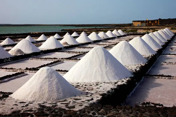 Salt Production Saltworks Salinas Janubio Lanzarote Canary Islands Spain Canary — Stock Photo, Image