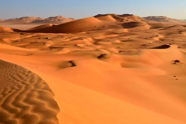 ルーブル ハリ砂漠の砂丘 ラマット ファサド 空のクォーター ドーファル オマーン アジア ストック写真