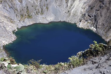 Main crater Irazu Volcano with blue crater lake, Irazu Volcano National Park, Parque Nacional Volcan Irazu, Cartago Province, Costa Rica, Central America clipart