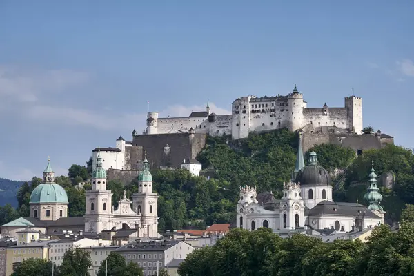 stock image City view with Hohensalzburg Castle, collegiate church, Salzburg Cathedral, Salzburg, Salzburg Land, Austria, Europe