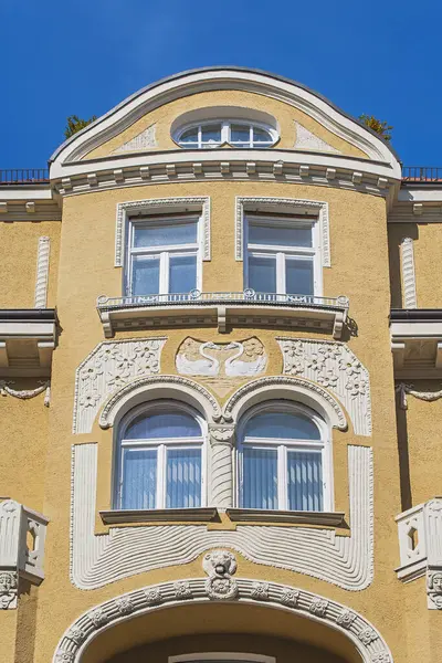 stock image Oriel on facade, Art Nouveau facade, residential building, Schwabing, Munich, Upper Bavaria, Bavaria, Germany, Europe