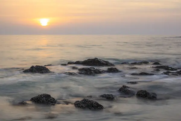 stock image Sunrise over the Arabian Sea, Masirah or Mazeira Island, Oman, Asia