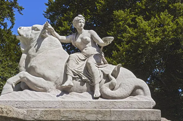 stock image Allegory of the blessing and healing power of water, Wittelsbacher Bunnen by Adolf von Hildebrand, 1895, Lenbachplatz, Munich, Upper Bavaria, Bavaria, Germany, Europe