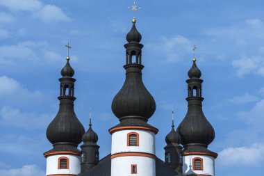 Towers of the Dreifaltigkeitskirche Kappl, baroque central building, built 1685-1689, Kappel, Waldsassen, Upper Palatinate, Germany, Europe  clipart