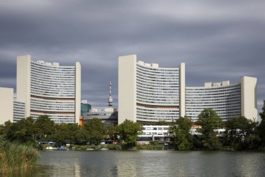 Vienna International Centre, VIC, UNO-City, in front Kaiserwasser, Vienna, Austria, Europe clipart