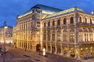 State Opera, night shot, Vienna, Austria, Europe clipart