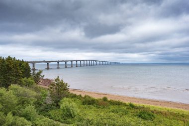 Confederation bridge linking New Brunswick with Prince Edward Island, Canada, North America clipart