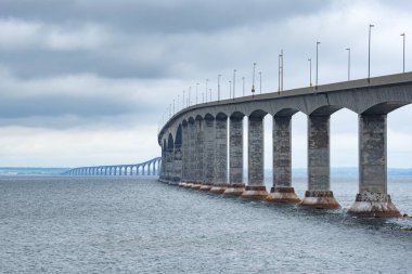 Confederation bridge linking New Brunswick with Prince Edward Island, Canada, North America clipart