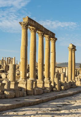 South section of Cardo Maximus street, Jerash, Jordan, Asia clipart