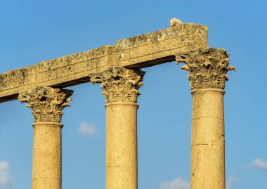 Columns of Cardo Maximus street, Jerash, Jordan, Asia clipart