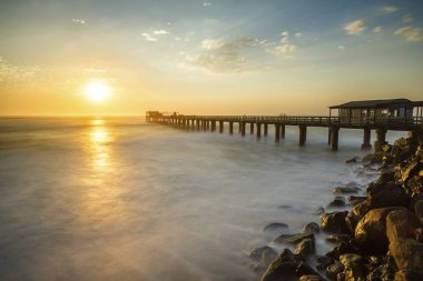 Pier at sunset, Swakopmund, Erongo region, Namibia, Africa clipart