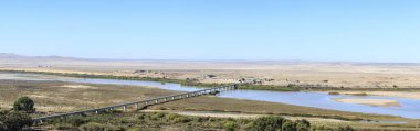 Border bridge over the Orange River between Namibia and South Africa, Oranjemund, Alexander Bay, Namibia, Africa clipart