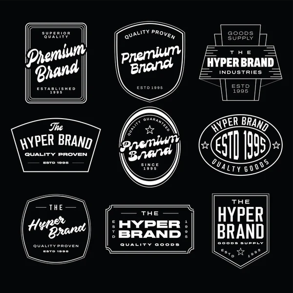 Logotipo Vintage Crachás Impressionante Para Design Roupas Marca Rotulagem Etiqueta —  Vetores de Stock