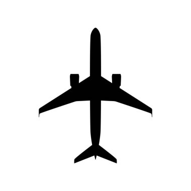 Beyaz arkaplanda uçak vektör simgesi