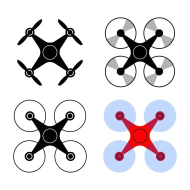 Beyaz arkaplanda İHA vektör simgesi