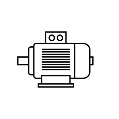 Beyaz arkaplanda elektrik motor vektör simgesi