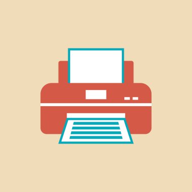 Kağıt, vektör simgesi olan yazıcı