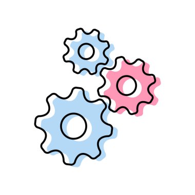 Beyaz arkaplanda dişli vektör simgesi   