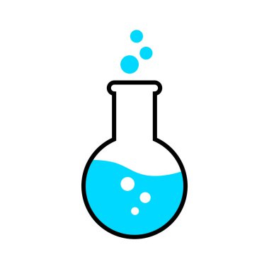 Beyaz arka planda laboratuvar cam vektör simgesi