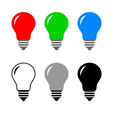 Ampul vektör simgesi beyaz arka plan üzerinde  