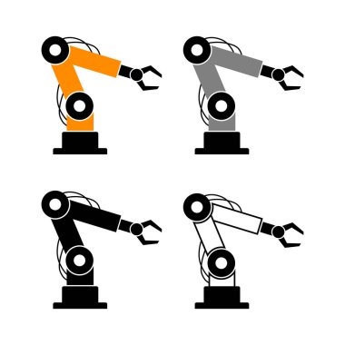 Sanayi robotu, beyaz arkaplanda vektör simgesi