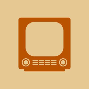 Retro Tv simgesi. Vektör çizim
