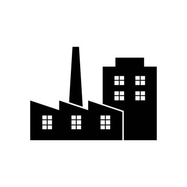 Beyaz arkaplanda fabrika vektör simgesi