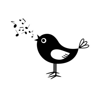 Beyaz arkaplanda kuş vektör simgesi 
