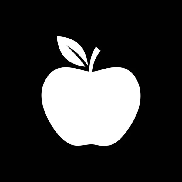 黑色背景上的苹果向量图标 — 图库矢量图片