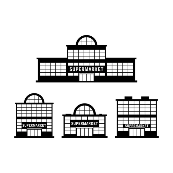白い背景の上のスーパー マーケットのベクトルのアイコン — ストックベクタ