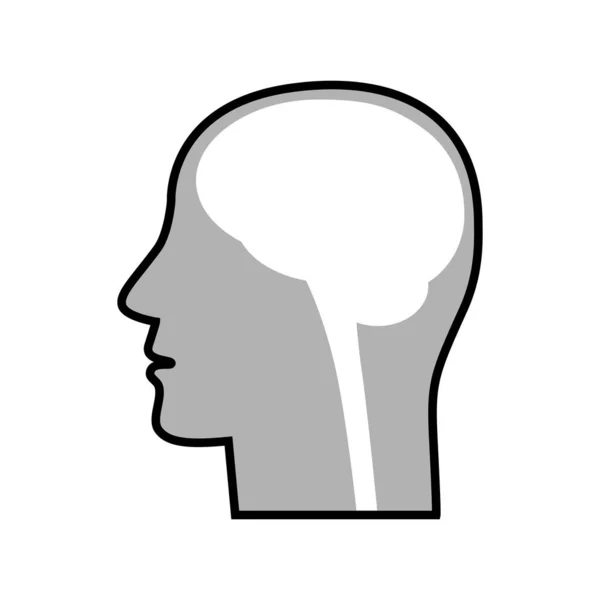 Head Vector Icon White Background — Stock Vector