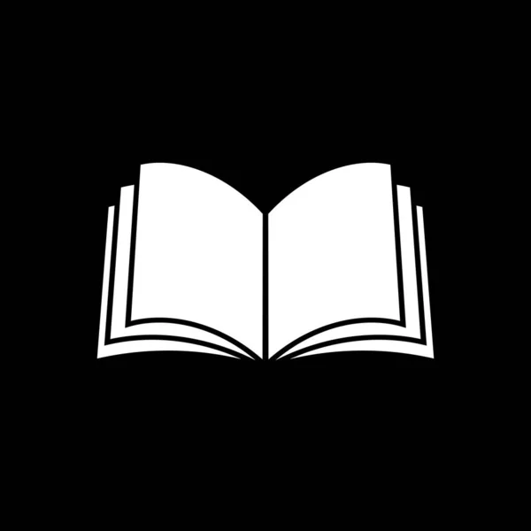 Buch Vektor Symbol Auf Schwarzem Hintergrund — Stockvektor